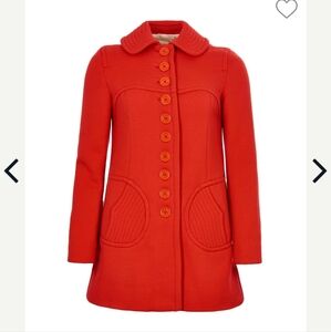 Marc Jacobs Vibrant Red Coat with Button Accents